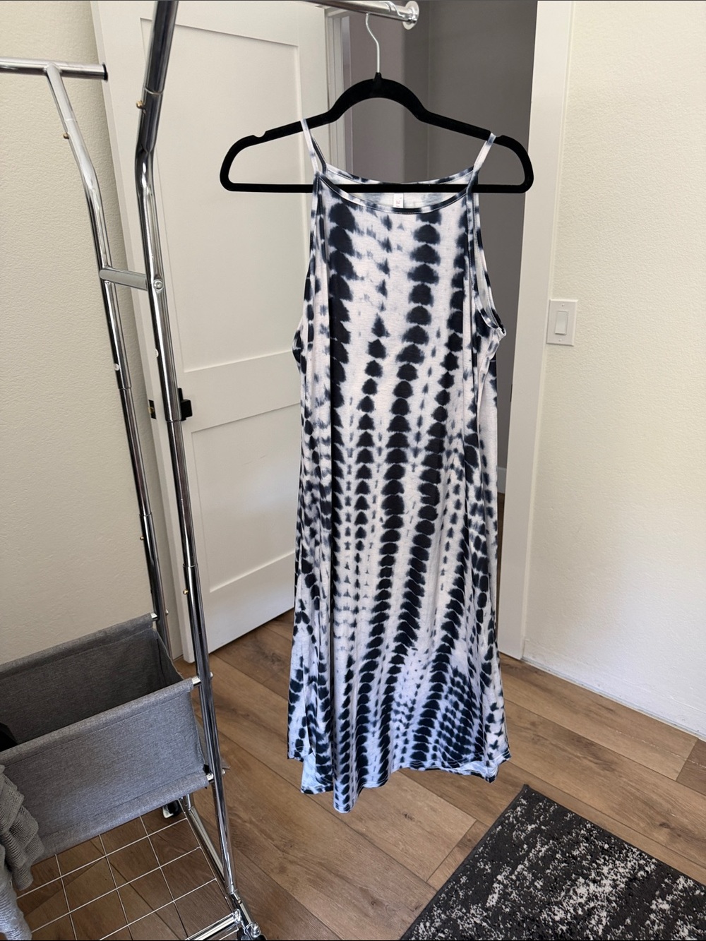Blue & White Tie-Dye Maxi Dress